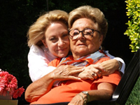 Hillary Abrams and her mother, at home in Marietta, Georgia.